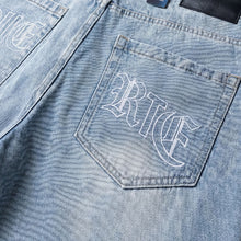 Load image into Gallery viewer, HastaMuerte Denim Flame Short w Rhinestones
