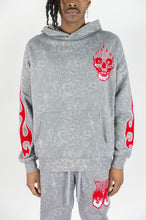 Load image into Gallery viewer, Rebel Minds FLAME SKULL ACID WASHED Sweatsuit
