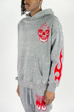 Load image into Gallery viewer, Rebel Minds FLAME SKULL ACID WASHED Sweatsuit
