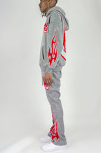 Load image into Gallery viewer, Rebel Minds FLAME SKULL ACID WASHED Sweatsuit
