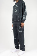 Load image into Gallery viewer, Rebel Minds Studded Faith Sweatsuits

